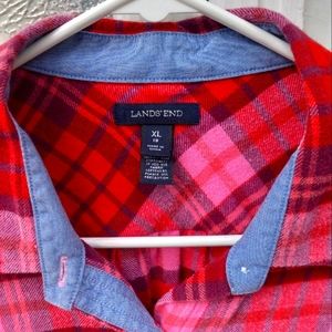 Lands' End Flannel Shirt Women's XL